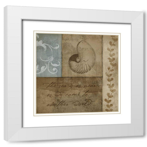 Coastal Inspiration V White Modern Wood Framed Art Print with Double Matting by Beth Anne Creative