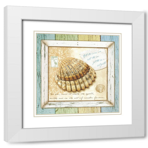 Sea Treasures V White Modern Wood Framed Art Print with Double Matting by Beth Anne Creative