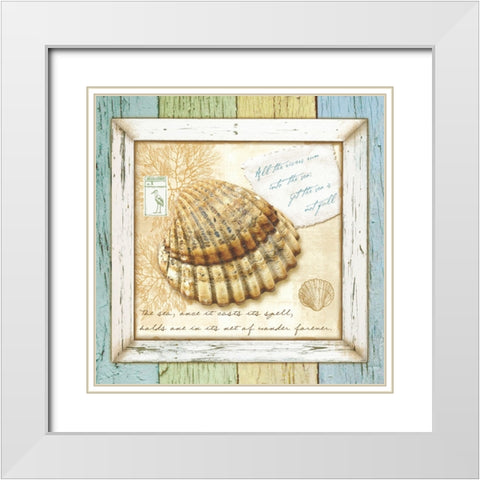 Sea Treasures V White Modern Wood Framed Art Print with Double Matting by Beth Anne Creative