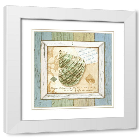 Sea Treasures VI White Modern Wood Framed Art Print with Double Matting by Beth Anne Creative