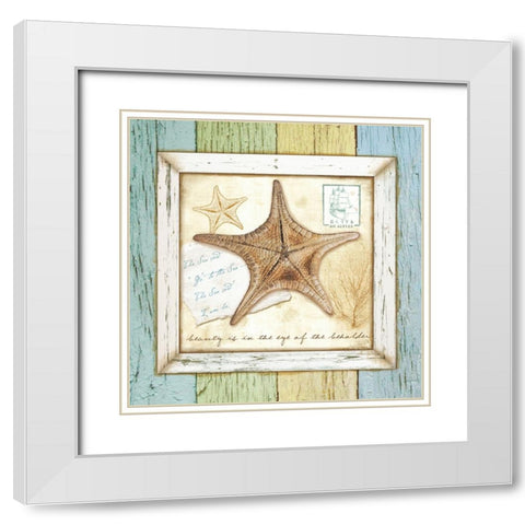Sea Treasures XII White Modern Wood Framed Art Print with Double Matting by Beth Anne Creative