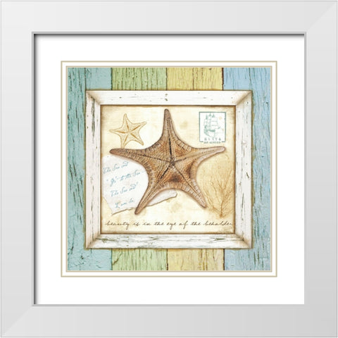 Sea Treasures XII White Modern Wood Framed Art Print with Double Matting by Beth Anne Creative