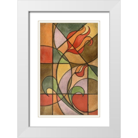 Craftsman Flower II White Modern Wood Framed Art Print with Double Matting by Higby, Jason