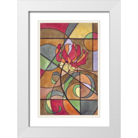 Craftsman Flower IV White Modern Wood Framed Art Print with Double Matting by Higby, Jason