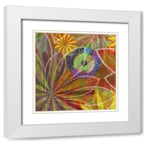 Fluoresce I White Modern Wood Framed Art Print with Double Matting by Burghardt, James