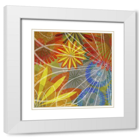 Fluoresce II White Modern Wood Framed Art Print with Double Matting by Burghardt, James
