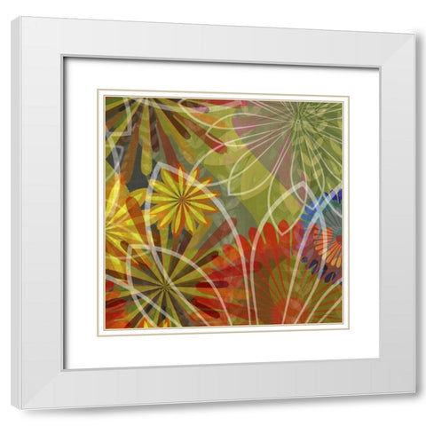 Fluoresce IV White Modern Wood Framed Art Print with Double Matting by Burghardt, James