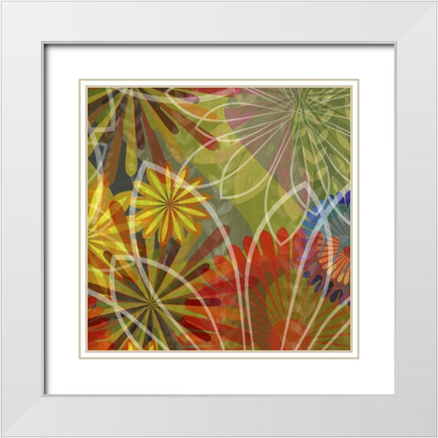 Fluoresce IV White Modern Wood Framed Art Print with Double Matting by Burghardt, James