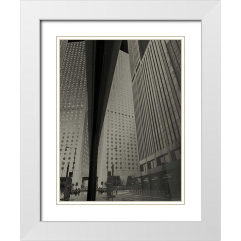 Skyrise View I White Modern Wood Framed Art Print with Double Matting by Ling, Tang