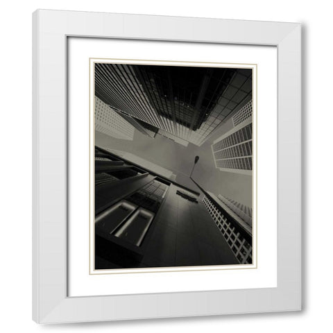 Skyrise View II White Modern Wood Framed Art Print with Double Matting by Ling, Tang