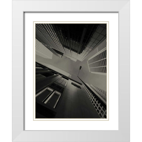 Skyrise View II White Modern Wood Framed Art Print with Double Matting by Ling, Tang