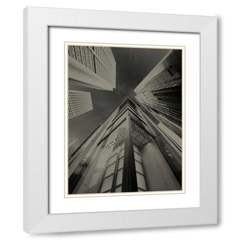 Skyrise View IV White Modern Wood Framed Art Print with Double Matting by Ling, Tang