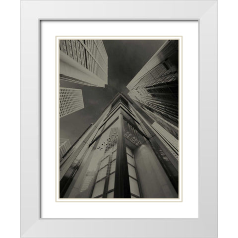 Skyrise View IV White Modern Wood Framed Art Print with Double Matting by Ling, Tang