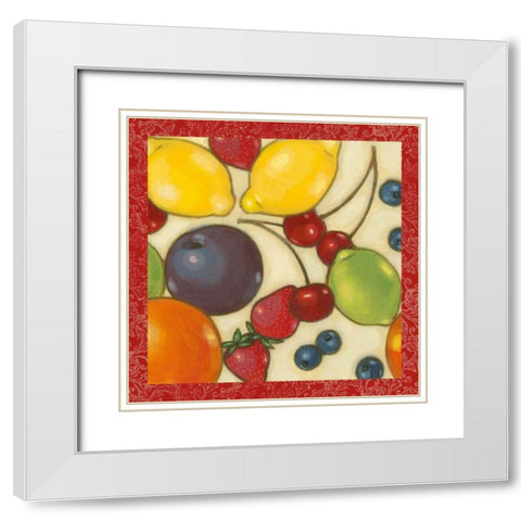 Fruit Medley I White Modern Wood Framed Art Print with Double Matting by Wyatt Jr., Norman