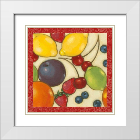 Fruit Medley I White Modern Wood Framed Art Print with Double Matting by Wyatt Jr., Norman