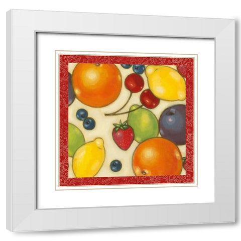 Fruit Medley II White Modern Wood Framed Art Print with Double Matting by Wyatt Jr., Norman