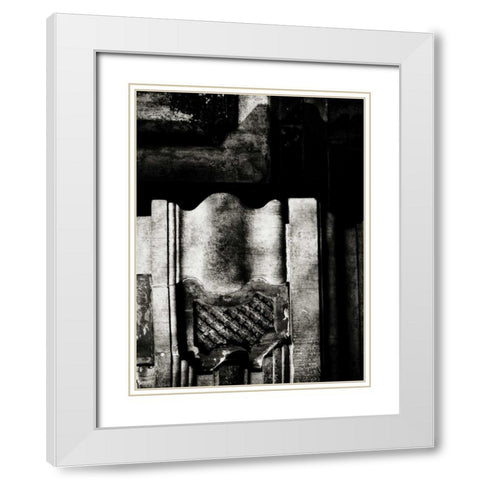 Stone Carving VI White Modern Wood Framed Art Print with Double Matting by Ling, Tang