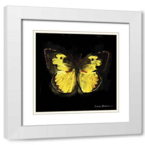 Techno Butterfly I White Modern Wood Framed Art Print with Double Matting by Henry, Lola