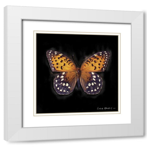 Techno Butterfly IV White Modern Wood Framed Art Print with Double Matting by Henry, Lola
