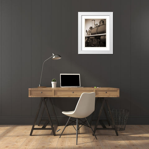Olde Time Travel I White Modern Wood Framed Art Print with Double Matting by Christensen, Jim