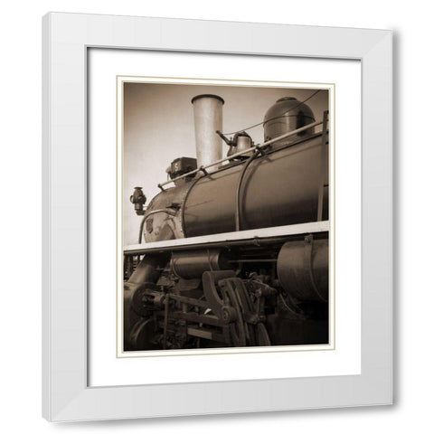 Olde Time Travel I White Modern Wood Framed Art Print with Double Matting by Christensen, Jim
