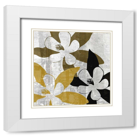 Bloomer Squares III White Modern Wood Framed Art Print with Double Matting by Burghardt, James