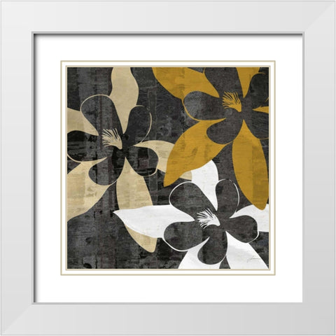 Bloomer Squares IV White Modern Wood Framed Art Print with Double Matting by Burghardt, James