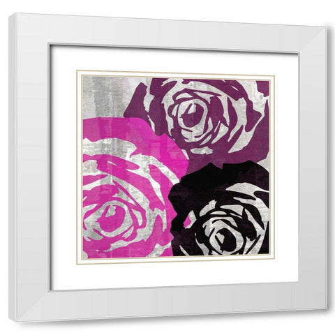 Bloomer Squares V White Modern Wood Framed Art Print with Double Matting by Burghardt, James