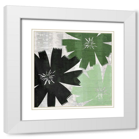 Bloomer Squares XVII White Modern Wood Framed Art Print with Double Matting by Burghardt, James