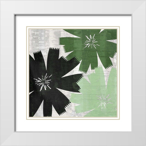 Bloomer Squares XVII White Modern Wood Framed Art Print with Double Matting by Burghardt, James