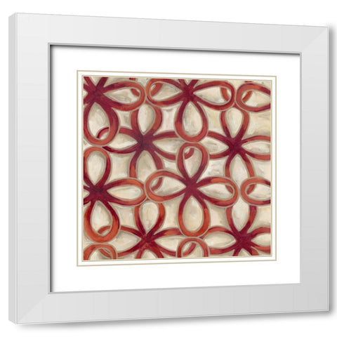 Chain Link II White Modern Wood Framed Art Print with Double Matting by Deans, Karen