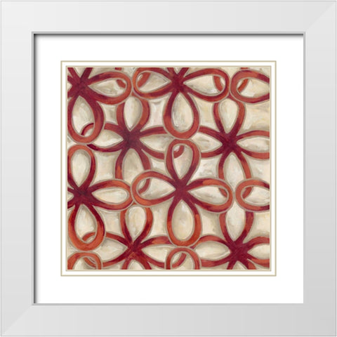 Chain Link II White Modern Wood Framed Art Print with Double Matting by Deans, Karen