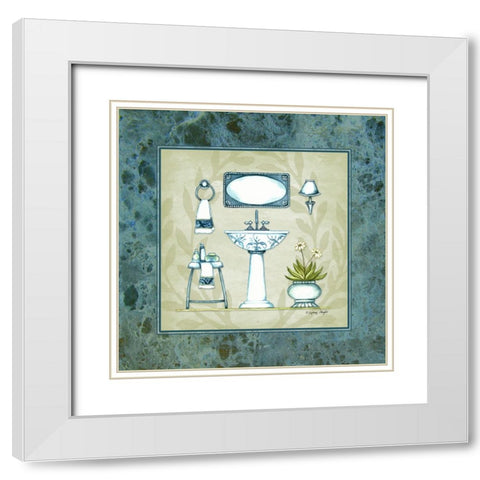Bath Splash II White Modern Wood Framed Art Print with Double Matting by Wright, Sydney