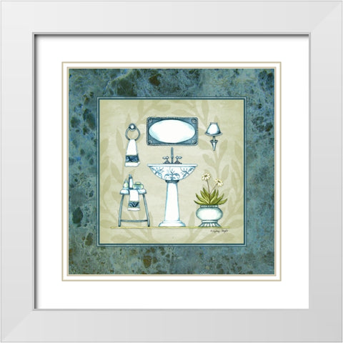 Bath Splash II White Modern Wood Framed Art Print with Double Matting by Wright, Sydney