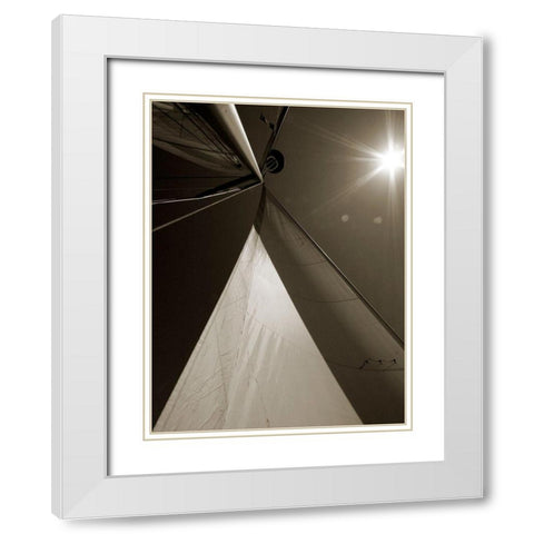 Sail Geometry I White Modern Wood Framed Art Print with Double Matting by Bay, Noah