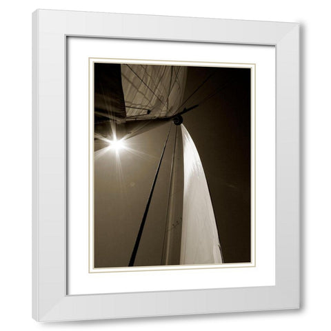 Sail Geometry II White Modern Wood Framed Art Print with Double Matting by Bay, Noah