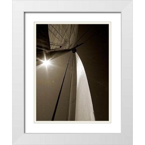 Sail Geometry II White Modern Wood Framed Art Print with Double Matting by Bay, Noah