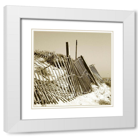 Fences in the Sand I White Modern Wood Framed Art Print with Double Matting by Bay, Noah