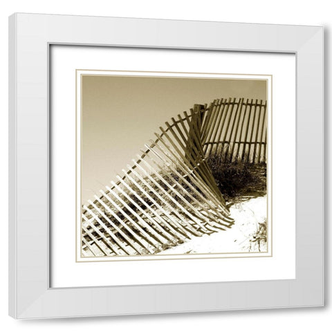Fences in the Sand III White Modern Wood Framed Art Print with Double Matting by Bay, Noah