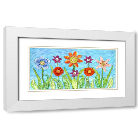 Flower Play I White Modern Wood Framed Art Print with Double Matting by Smith, Kaeli