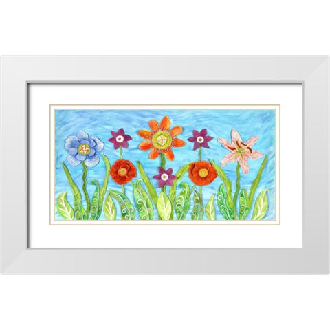Flower Play I White Modern Wood Framed Art Print with Double Matting by Smith, Kaeli