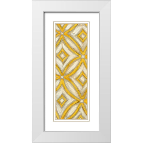 2-Up Earthen Patterns II White Modern Wood Framed Art Print with Double Matting by Deans, Karen