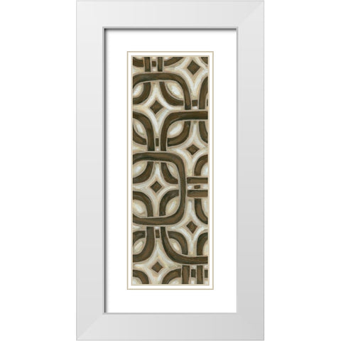 2-Up Earthen Patterns VI White Modern Wood Framed Art Print with Double Matting by Deans, Karen