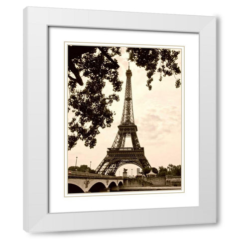 Eiffel Views I White Modern Wood Framed Art Print with Double Matting by Perry, Rachel