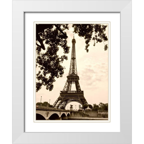 Eiffel Views I White Modern Wood Framed Art Print with Double Matting by Perry, Rachel