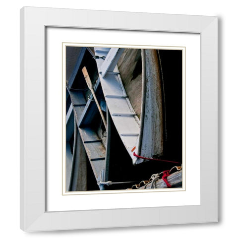 Wooden Rowboats V White Modern Wood Framed Art Print with Double Matting by Perry, Rachel