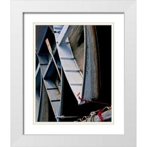 Wooden Rowboats V White Modern Wood Framed Art Print with Double Matting by Perry, Rachel