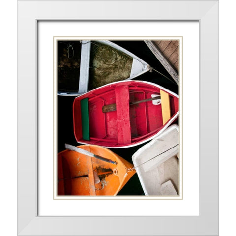 Wooden Rowboats XI White Modern Wood Framed Art Print with Double Matting by Perry, Rachel