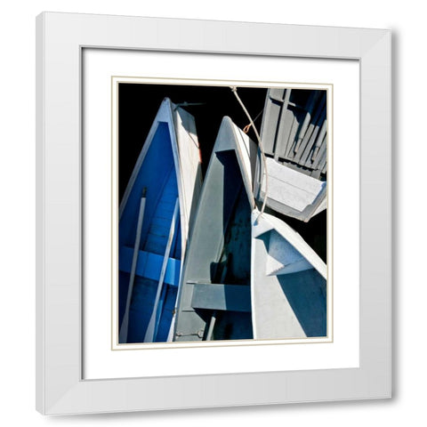 Wooden Rowboats XV White Modern Wood Framed Art Print with Double Matting by Perry, Rachel