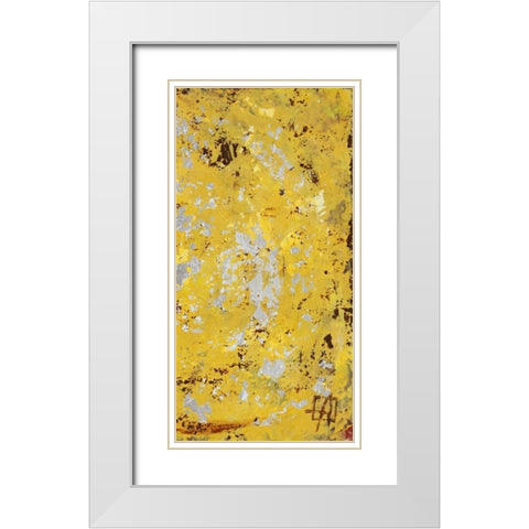Silvery Yellow II White Modern Wood Framed Art Print with Double Matting by Avondet, Natalie